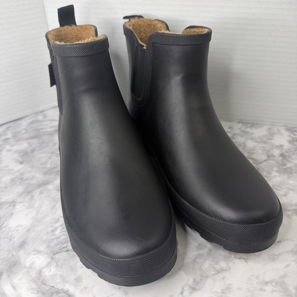 Chooka Boots Womens Size 9 Black Delridge Chelsea Rain Waterproof Lined Ankle